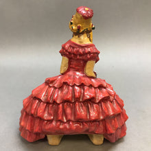 Load image into Gallery viewer, Vintage Chalkware Figurine - Lady in Red Dress (6&quot;)
