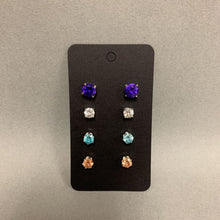 Load image into Gallery viewer, Avon Silvertone Crystal Stud Earrings (4 Pair)

