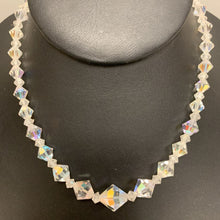 Load image into Gallery viewer, Vintage Clear Iridescent Crystal Beaded Necklace (14&quot;)
