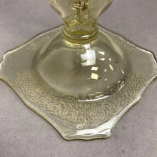 Load image into Gallery viewer, Fostoria dEpression Glass Yellow Elegant Candle Holder Etched (5&quot;)
