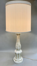 Load image into Gallery viewer, Ceramic Flower Motif Mid Century Lamp As-Is (38x16&quot;)
