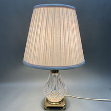 Load image into Gallery viewer, Crystal Table Lamp w/ Crescent Brass Base (21x12&quot;)
