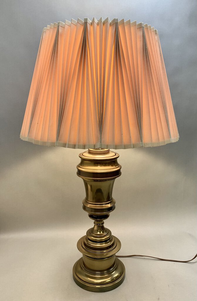 Stiffel Heavy Brass Urn Lamp w/ Shade (31x18