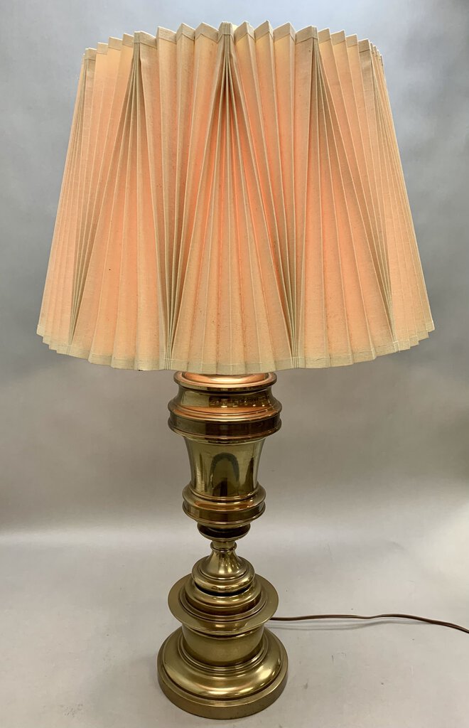 Stiffel Heavy Brass Urn Lamp w/ Shade As-Is (31x18