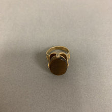 Load image into Gallery viewer, Vintage Gold Plated Tigers Eye Ring sz 4.5
