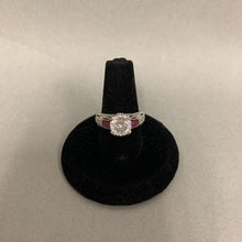 Load image into Gallery viewer, Tacori Sterling Cubic Zirconia w/ Ruby Accent Stones Engagement Ring sz 5
