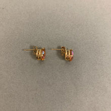 Load image into Gallery viewer, 14K Gold Pink Topaz Teardrop Stud Earrings (1.1g)
