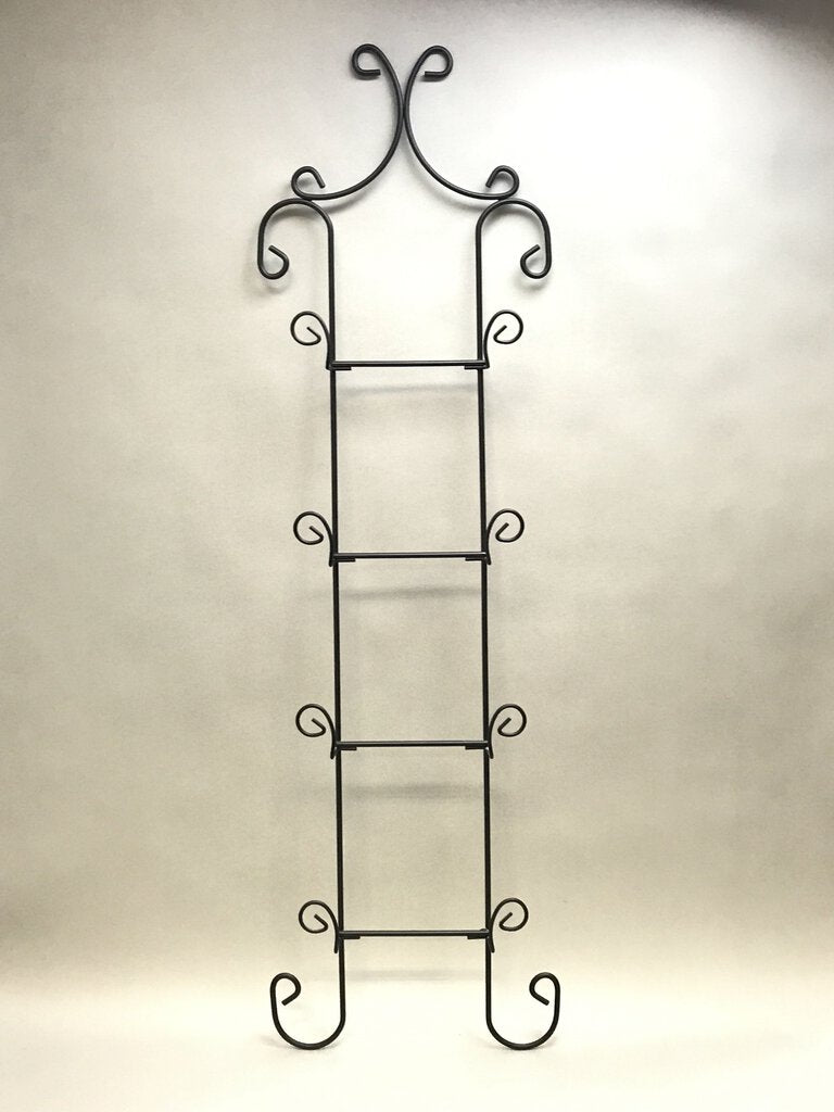 Black Metal Wall-Hanging Plate Stand (42x12) (2 Available)