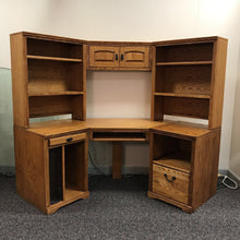 Load image into Gallery viewer, Oak Desk With Bookcases
