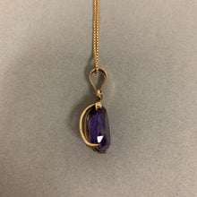 Load image into Gallery viewer, 14K Gold Tanzanite Teardrop Pendant on 16&quot; Chain (7.1g)
