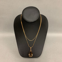 Load image into Gallery viewer, 14K Smoky Topaz Teardrop Pendant on 30&quot; Chain (12.3g)
