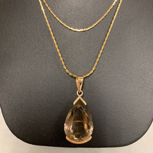 Load image into Gallery viewer, 14K Smoky Topaz Teardrop Pendant on 30&quot; Chain (12.3g)
