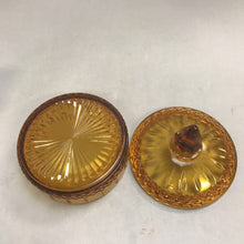 Load image into Gallery viewer, Vintage Classic Amber Glass Candy Dish w Lid (7&quot; x 6&quot;)
