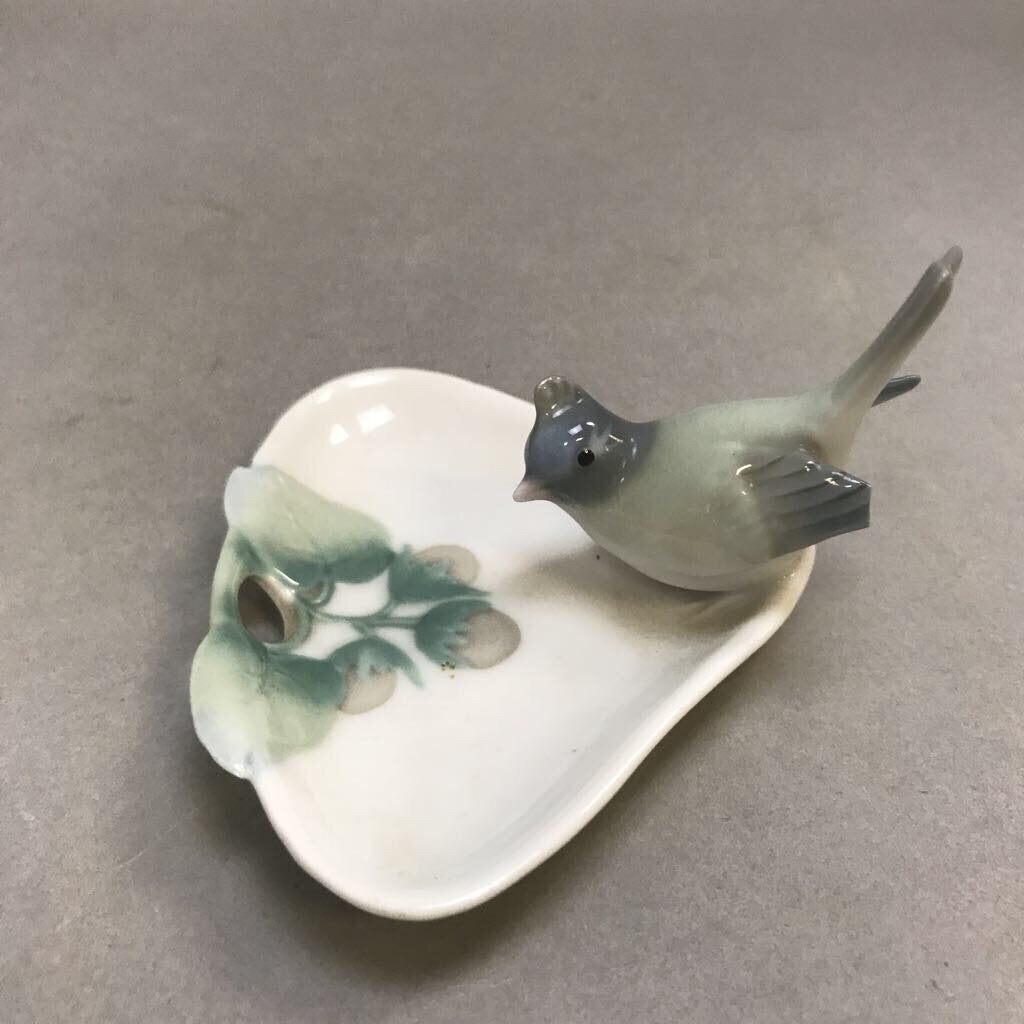 Vintage M&O Denmark Porcelain Small Bird on Trinket Dish (2