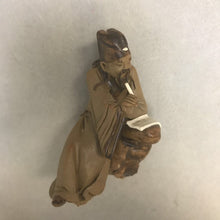 Load image into Gallery viewer, Vintage Shiwan Clay Pottery Miniature Asian Mudman Scholar Figure (2.25&quot;)
