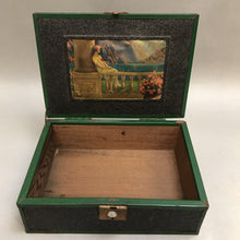 Load image into Gallery viewer, Vintage Wood Cigar Box Made Into Keepsake Box (3x9x7)
