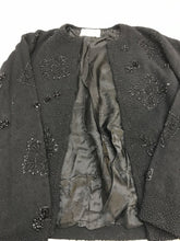 Load image into Gallery viewer, Vintage Black Wool Beaded Sweater Hupps Tokyo Traders, Inc. Silk Lined
