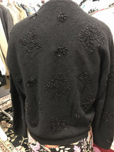 Load image into Gallery viewer, Vintage Black Wool Beaded Sweater Hupps Tokyo Traders, Inc. Silk Lined
