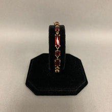 Load image into Gallery viewer, Gold Plated Red Crystal Bracelet (7.5&quot;)
