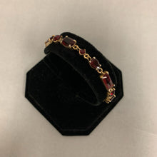 Load image into Gallery viewer, Gold Plated Red Crystal Bracelet (7.5&quot;)
