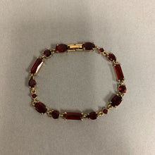 Load image into Gallery viewer, Gold Plated Red Crystal Bracelet (7.5&quot;)
