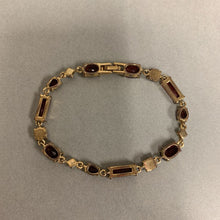 Load image into Gallery viewer, Gold Plated Red Crystal Bracelet (7.5&quot;)
