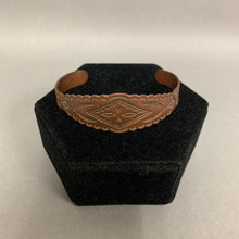 Load image into Gallery viewer, Vintage Stamped Copper Cuff Bracelet
