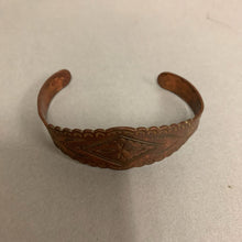 Load image into Gallery viewer, Vintage Stamped Copper Cuff Bracelet
