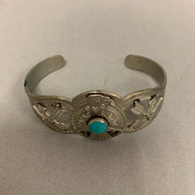 Load image into Gallery viewer, Vintage Nickel Silver Turquoise Thunderbird Cuff Bracelet
