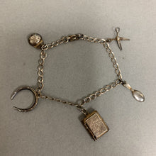 Load image into Gallery viewer, Vintage Sterling Charm Bracelet w/ 5 Charms (6.5&quot;)
