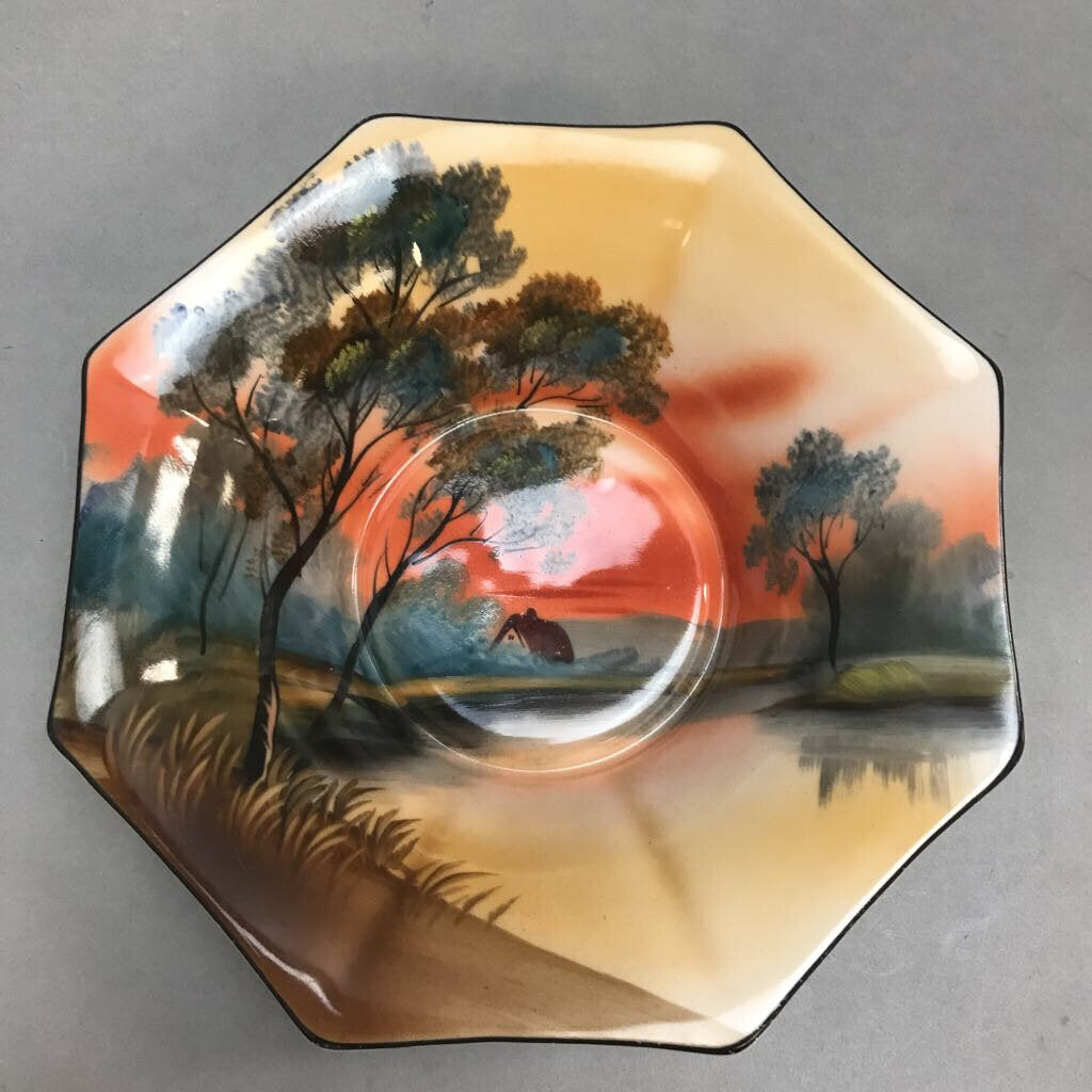 Vintage Noritake Hand Painted Octagon Bowl (2x7)
