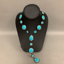 Load image into Gallery viewer, Iris &amp; Lily Turquoise Jasper Hematite Rhinestone Y-Necklace (26&quot; w/ 6&quot; drop)
