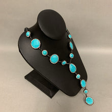 Load image into Gallery viewer, Iris &amp; Lily Turquoise Jasper Hematite Rhinestone Y-Necklace (26&quot; w/ 6&quot; drop)
