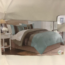 Load image into Gallery viewer, Brown &amp; Sage King Size Comforter / Blanket, Sheets &amp; Pillow Case As Is (5pcs)
