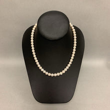 Load image into Gallery viewer, Pearl Single Strand Necklace w/ Sterling Clasp (16&quot;)
