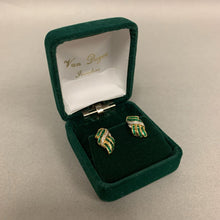 Load image into Gallery viewer, 18K Gold Emerald Diamond Earrings (3.8g)
