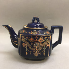 Load image into Gallery viewer, Hand Painted Japan Blue &amp; Gold Teapot (5&quot;)
