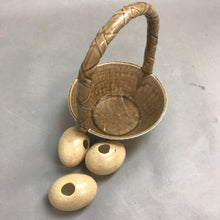 Load image into Gallery viewer, Porcelain Basket with 3 Eggs (7&quot;)
