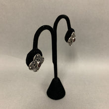 Load image into Gallery viewer, Sterling Filigree Garnet Earrings (1&quot;)
