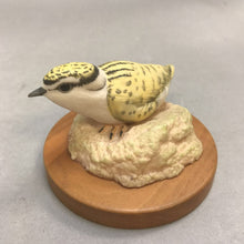 Load image into Gallery viewer, Vintage M E Moussalli Baby Finch Bird Figure on Wood Base (2&quot; x 3&quot;)
