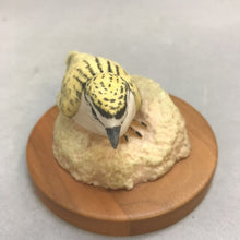 Load image into Gallery viewer, Vintage M E Moussalli Baby Finch Bird Figure on Wood Base (2&quot; x 3&quot;)
