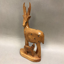 Load image into Gallery viewer, Wooden Deer &amp; Fawn Carving (12&quot;)
