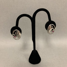 Load image into Gallery viewer, Sterling Floral Cutout Ruby Earrings (1&quot;)
