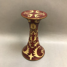 Load image into Gallery viewer, Red &amp; Gold Pedestal Candle Holder (~9&quot;)
