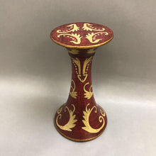 Load image into Gallery viewer, Red &amp; Gold Pedestal Candle Holder (~9&quot;)
