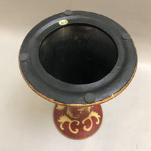 Load image into Gallery viewer, Red &amp; Gold Pedestal Candle Holder (~9&quot;)
