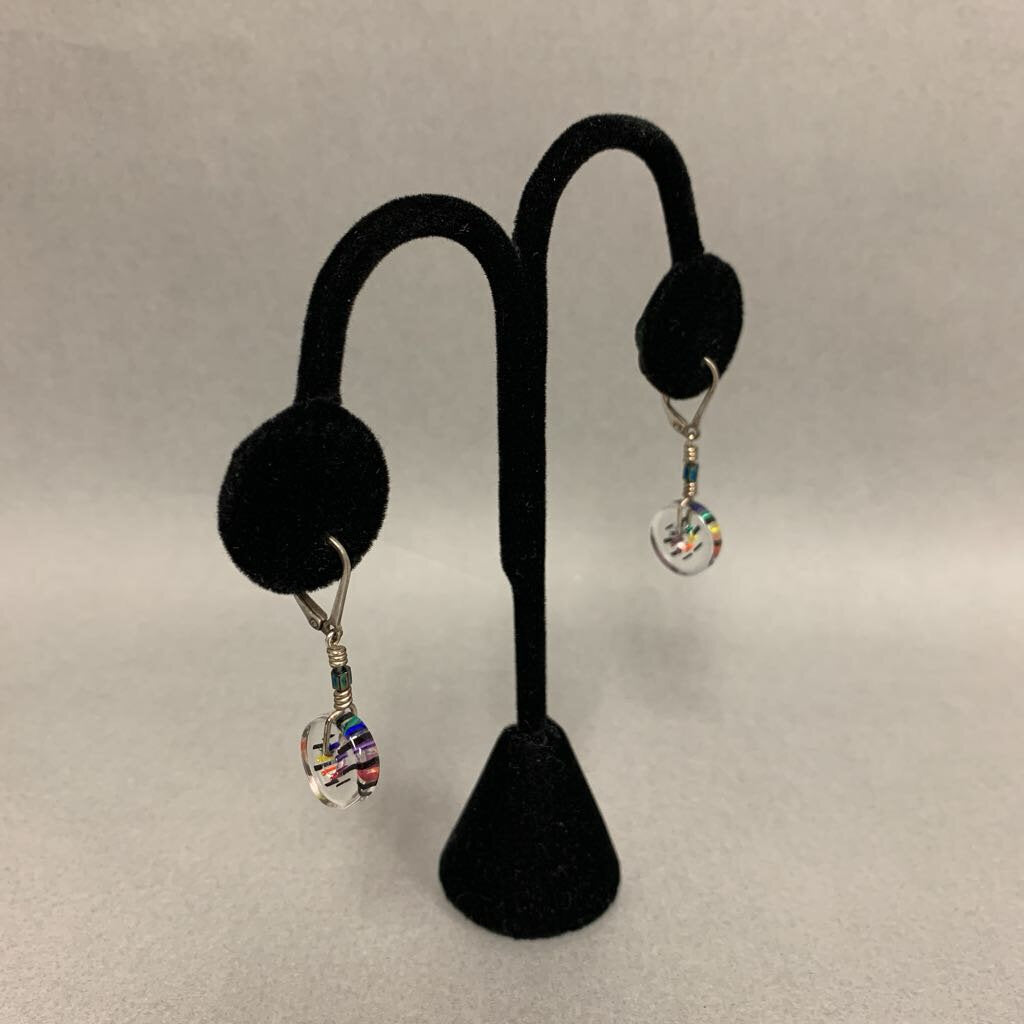 Sterling Art Glass Earrings