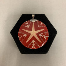 Load image into Gallery viewer, Sterling Starfish Shell Resin Pendant (3&quot;)
