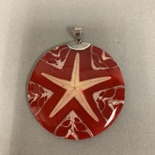 Load image into Gallery viewer, Sterling Starfish Shell Resin Pendant (3&quot;)
