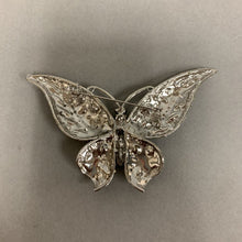 Load image into Gallery viewer, Clear &amp; Black Rhinestone Large Butterfly Brooch PIn (4&quot;)
